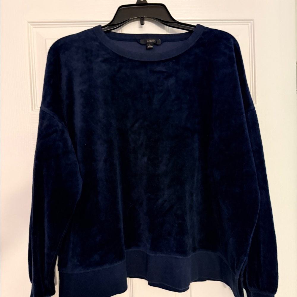 J Crew Navy Blue Velour jogger set. Perfect for lounging.